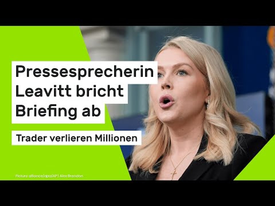 Pressesprecherin Leavitt bricht Briefing ab – Trader verlieren Millionen