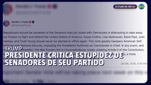 Trump critica 'estupidez' de senadores republicanos que votaram para limitar poderes militares