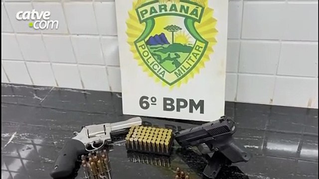 Homem é preso com pistola 9 mm e revólver .38, após abordagem do Choque em Cascavel