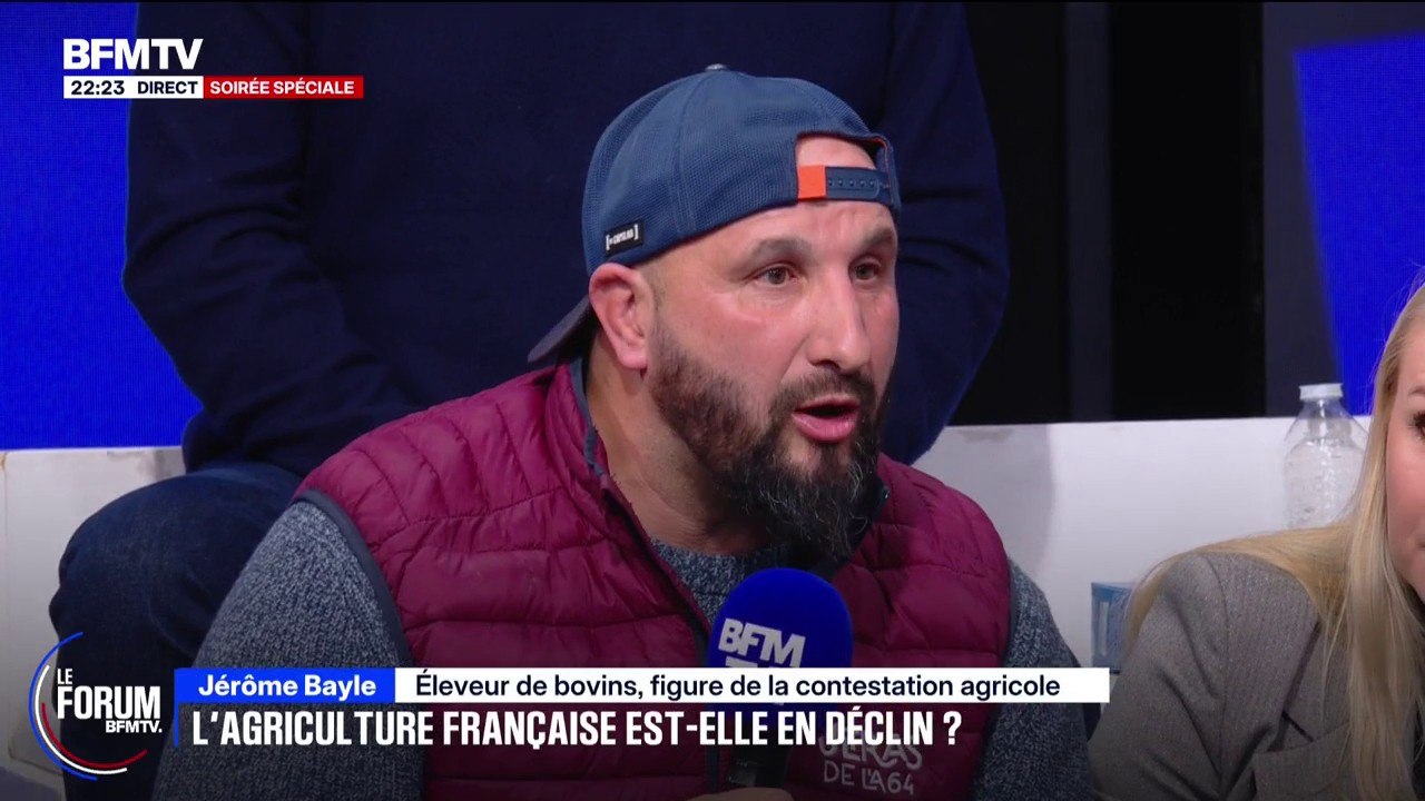 FORUM BFM - Colère agricole: "Je suis fier d'être français, fier d'être agriculteur, mais je ne suis pas fier d'être un agriculteur français", fustige Jérôme Bayle, éleveur bovin