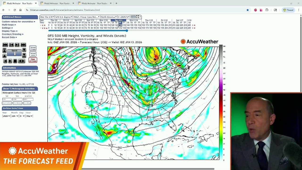 What conditions would lead to a major snowstorm for the East Coast in mid-January?