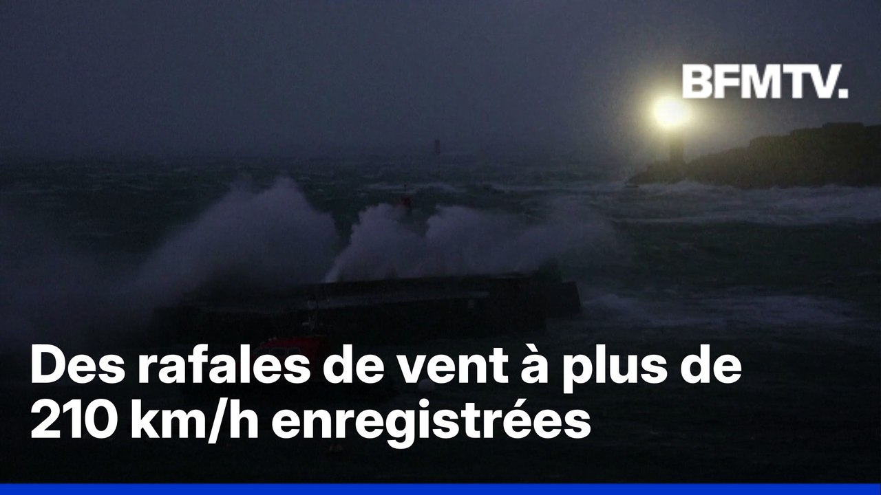 Vents violents, vagues déferlantes... Les premières images de la tempête Goretti, une rafale à 213 km/h relevée dans la Manche