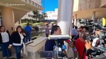 Momento exacto en el que lanzan explosivo a diputada de Honduras