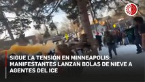 Sigue la tensión en Minneapolis: manifestantes lanzan bolas de nieve a agentes del ICE