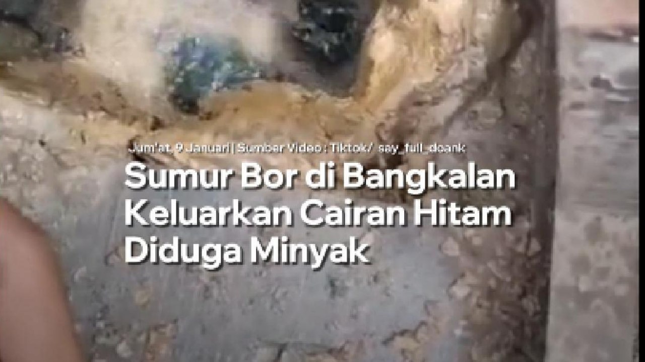 Sumur Bor di Bangkalan Keluarkan Cairan Hitam Diduga Minyak