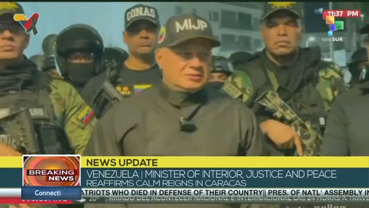 Diosdado Cabello reafirms calm reigns in Caracas