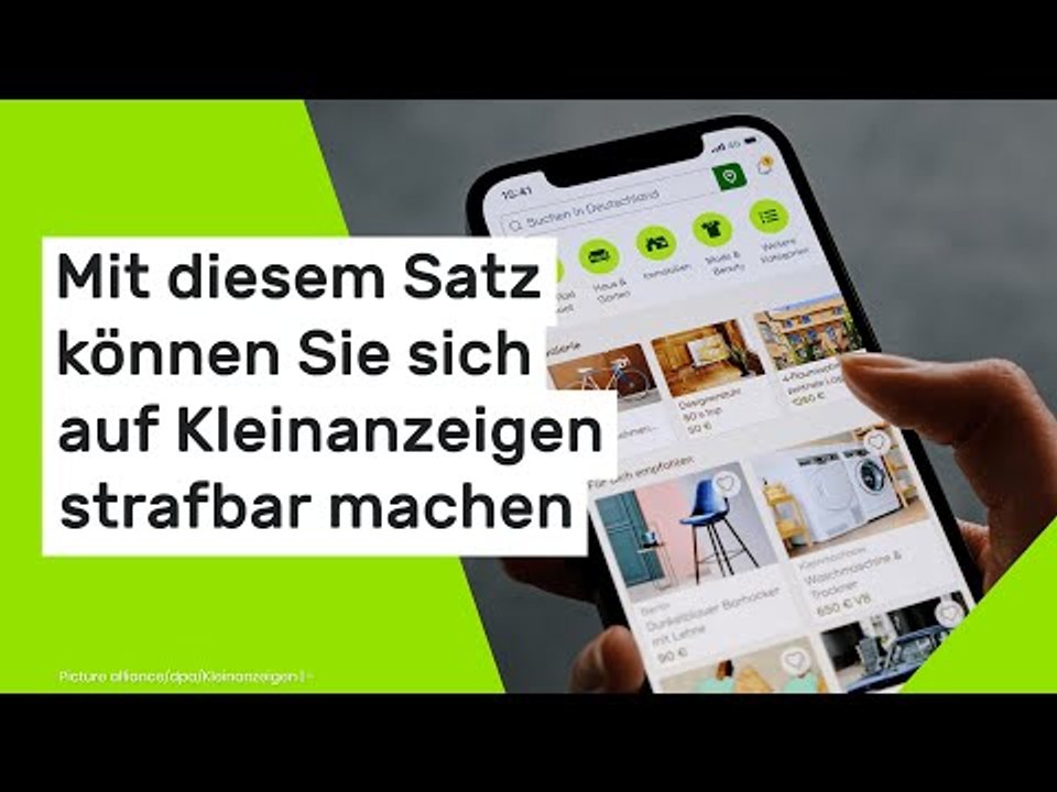 Wichtig für Privatverkäufer: Mit diesem Satz können Sie sich auf Kleinanzeigen strafbar machen