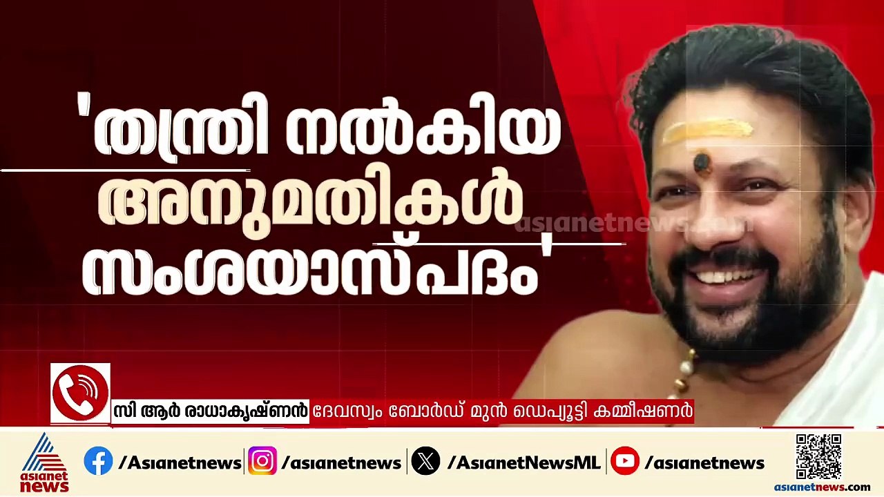 തന്ത്രിയുടെ അറസ്റ്റിലേക്ക് കാര്യങ്ങൾ  നീങ്ങുമെന്ന് ഇപ്പോൾ പറയാനാവില്ലെന്ന് സി.ആർ രാധാകൃഷ്ണൻ