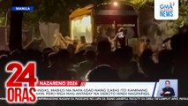 Andas, mabilis na napa-usad nang ilabas ito kaninang 4 AM; pero mga nag-antabay na deboto, hindi nagpapigil | 24 Oras