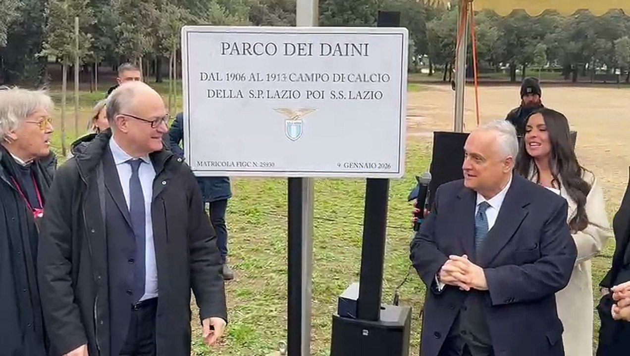 Lazio, evento Parco dei Daini: Lotito scopre la targa