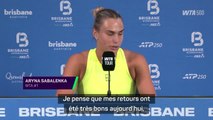 Brisbane - Sabalenka élimine Keys : “Une revanche ? Je ne me concentre jamais sur le passé”