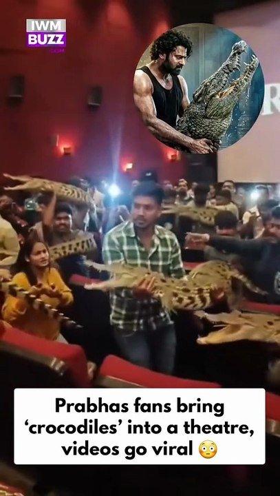 Prabhas Fans Turn The Raja Saab Screenings Into a Spectacle With Dummy Crocodiles