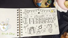 February Doodle Art | Cute Winter & Love Theme Drawing | Easy Doodle for Beginners
