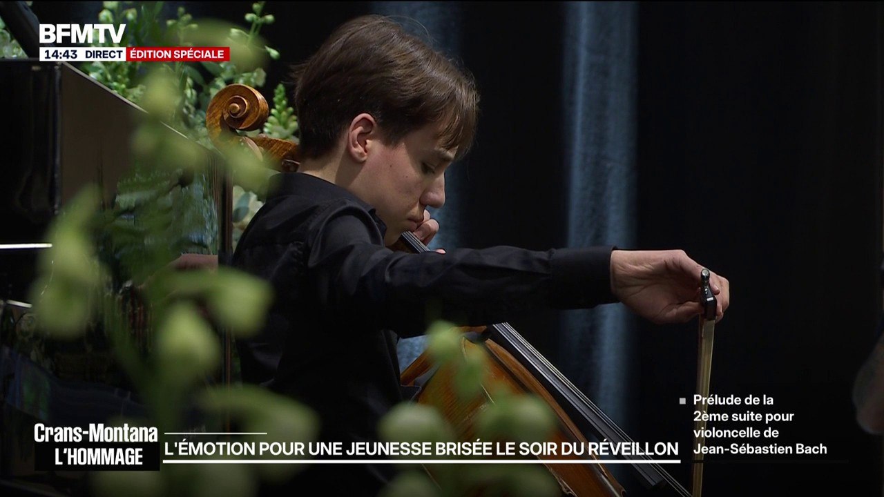 Hommage à Crans-Montana: Lyam Chenaux, un jeune violoncelliste de 16 ans, interprète le prélude de la 2ème suite pour violoncelle de Bach