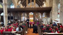 During the service at St Thomas of Canterbury Church, Lapford (Will Goddard, Crediton Courier)