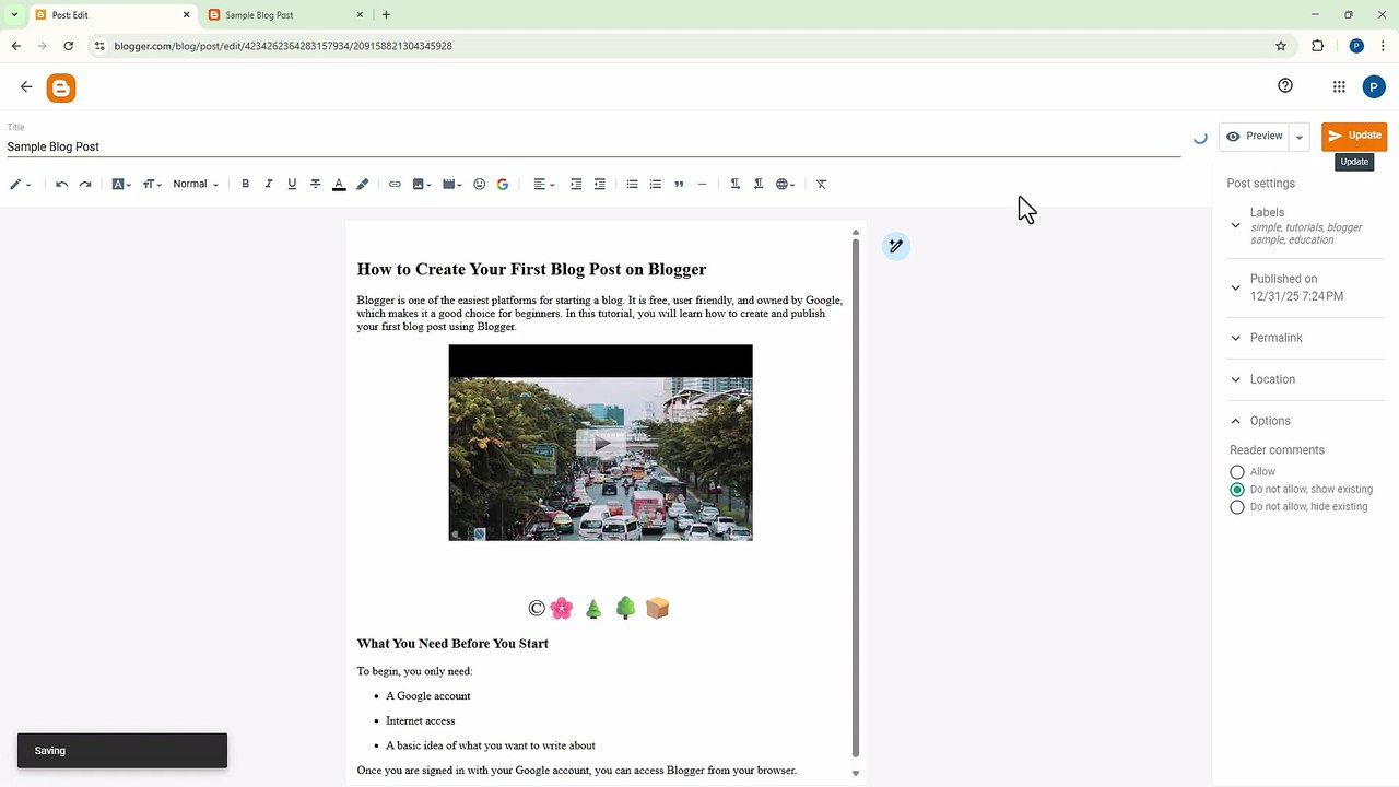 Blogger 16 Comment Settings