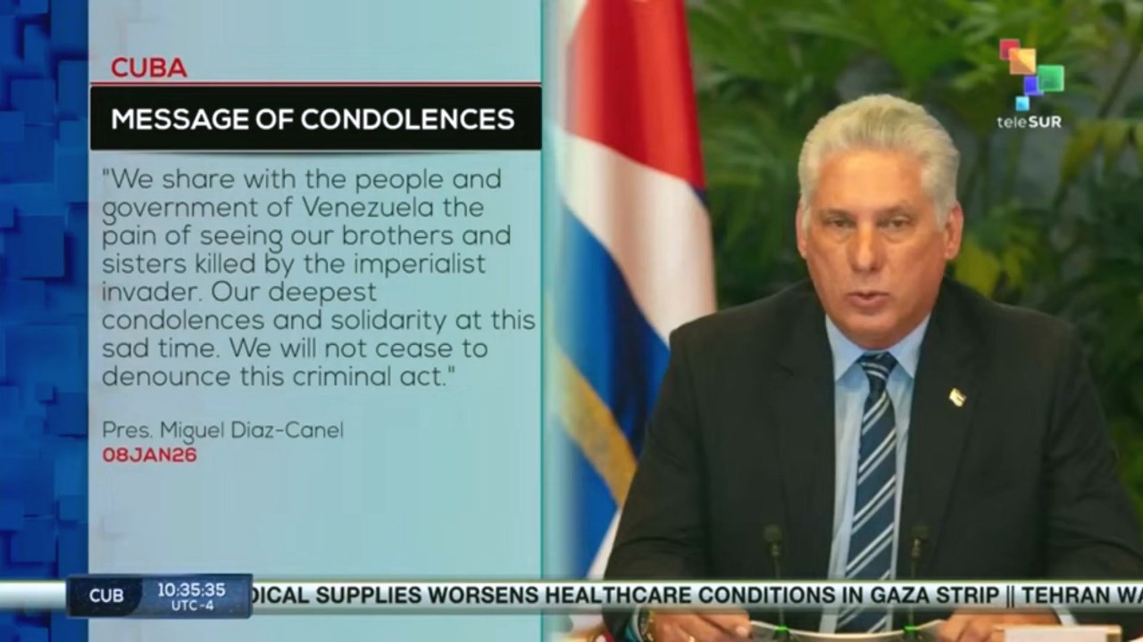 Cuban president sent a message of condolences to the Venezuelan people