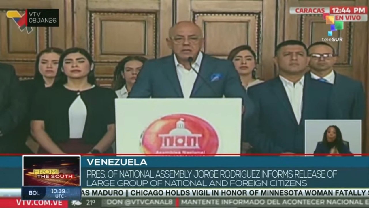 Pres. of NA Jorge Rodriguez informs release of large group of national and foreign citizens