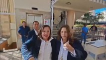 El momento en que un artefacto explosivo alcanza a una diputada del Partido Nacional de Honduras