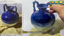 Realistic Blue Pot Painting | Satisfying Still Life Art Process