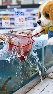 A Baby Puppy Cooks Grilled Shrimp Just to Make Her Smile 💕