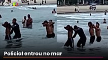 Adolescentes são detidos dentro do mar após roubarem corrente de prata de mulher no litoral de SP
