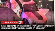 Auto deportivo se estrella contra estación del Tren Ligero en CDMX y deja un muerto