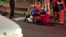 Motociclista de 19 anos fica ferido após colisão com caminhonete no Jardim Clarito, em Cascavel