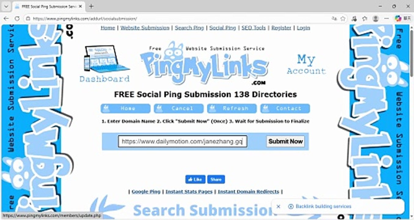 FREE Social Ping Submission 138 Directories