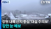 강원 내륙 산지 중심 ’대설 주의보’...강한 눈 예보 / YTN