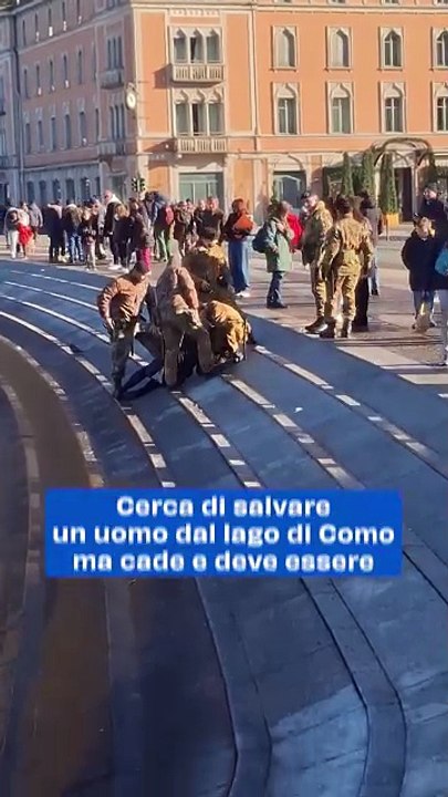 Cerca di salvare un uomo dal lago di Como ma cade e deve essere salvato anche lui