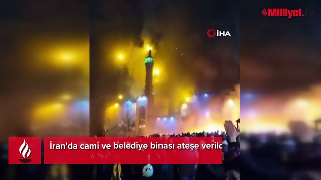 İran sokakları alev alev! Belediye binası ve cami ateşe verildi: Ölü sayısı artıyor