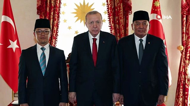 Cumhurbaşkanı Erdoğan, Dışişleri Bakanı Sugiono ve Savunma Bakanı Sjafrie Sjamsoeddin’i kabul etti