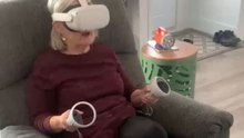 Grandma experiences VR roller coaster for the first time and freaks out