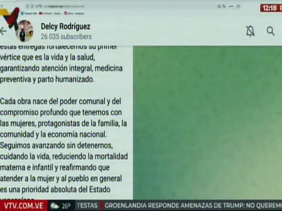 Presidenta Encargada Delcy Rodríguez inaugura obras de salud para las mujeres venezolanas