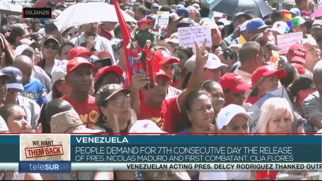 Venezuelan people demand the release of pres. Nicolas Maduro and First Combatant, Cilia Flores