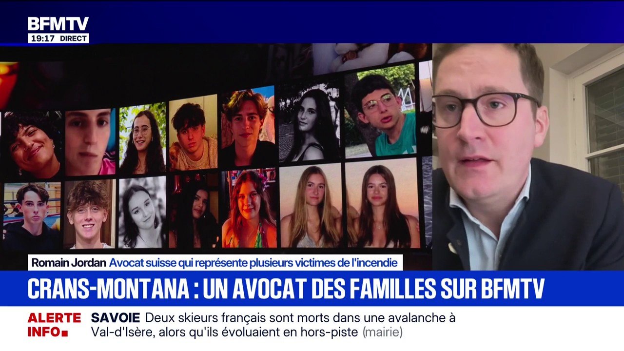 "Les familles ont besoin de réponses": Romain Jordan, avocat suisse qui représente plusieurs victimes de l'incendie à Crans-Montana, prend la parole sur BFMTV