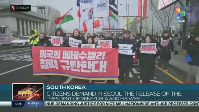 South Korea | Citizens demand the release of the president of Venezuela and his wife
