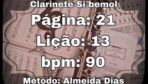 Página: 21 Lição: 13 Fá maior - Clarinete Si bemol [90 bpm]