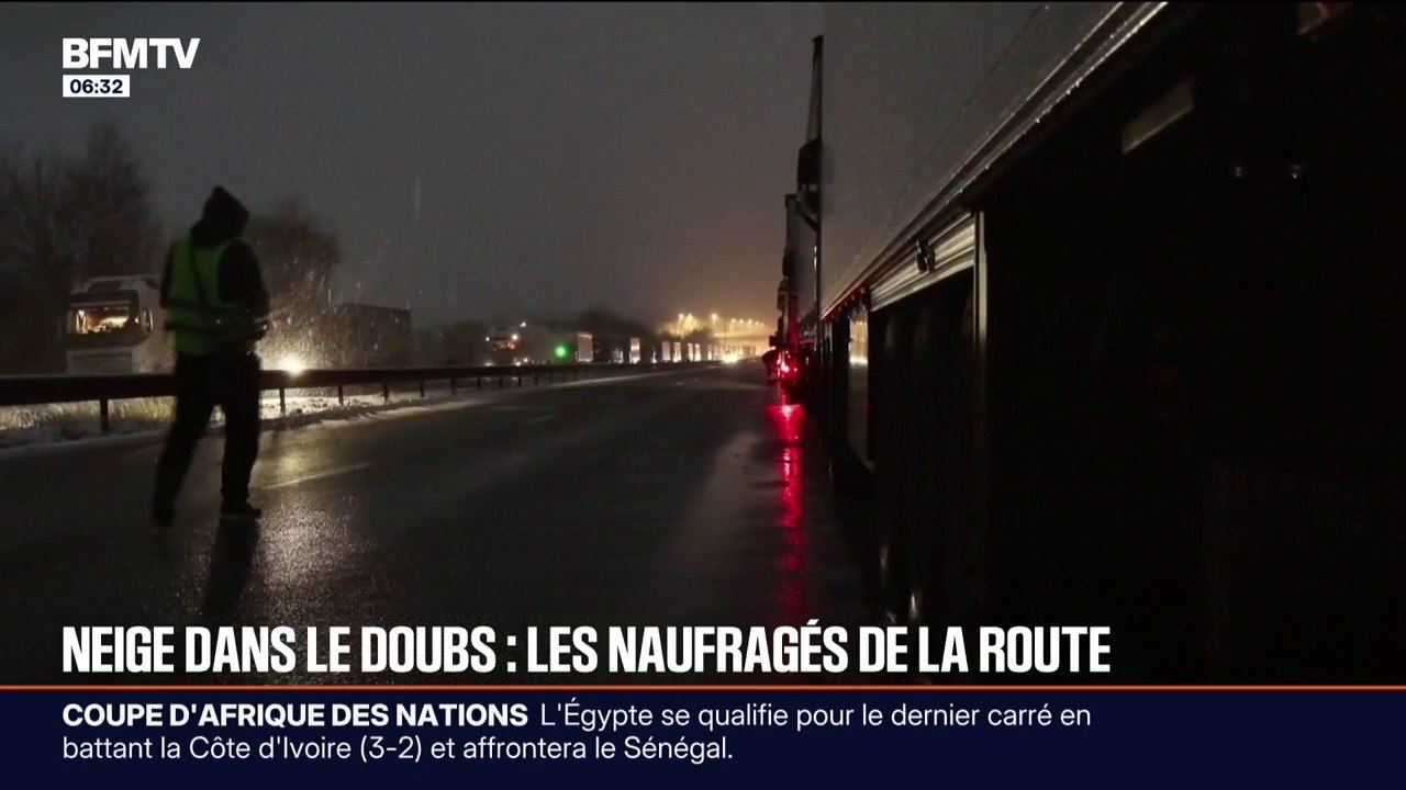 Dans le Doubs, des centaines de camions immobilisés après des chutes de neige