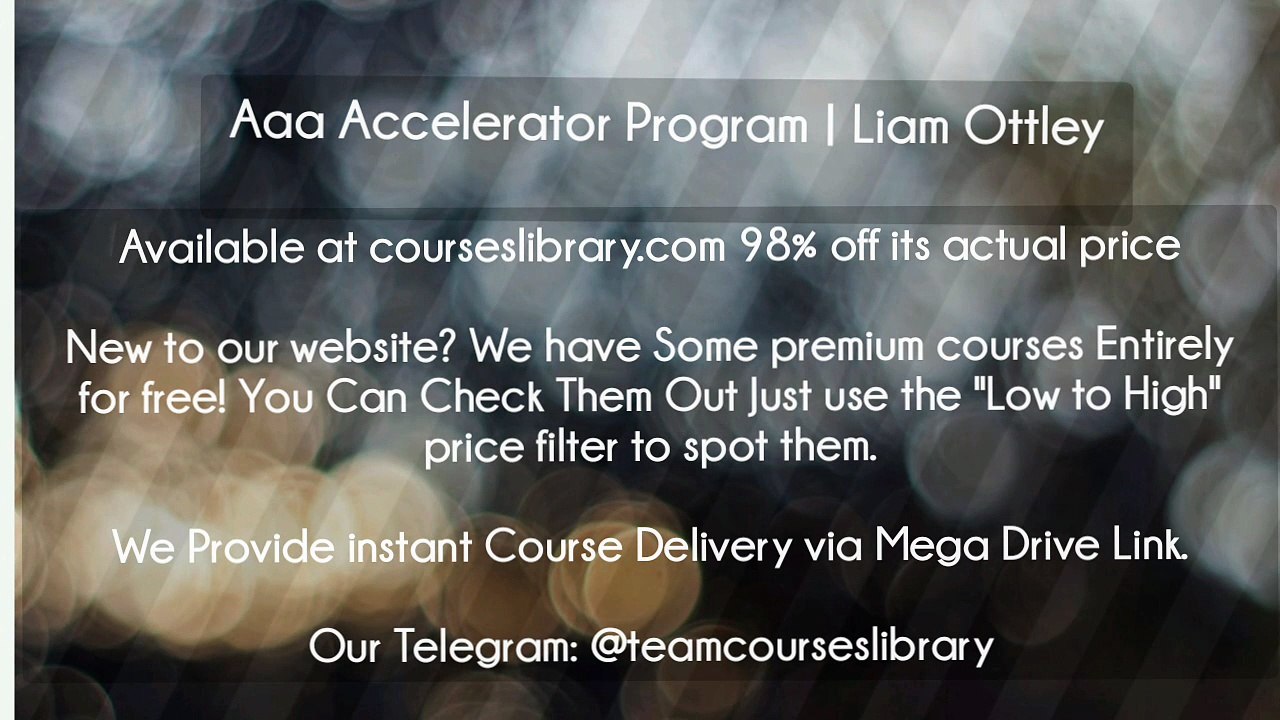 (courseslibrary.com)Aaa Accelerator Program | Liam Ottley