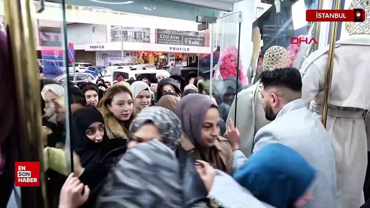 Sultangazi’de mağaza açılışında kısa süreli izdiham yaşandı