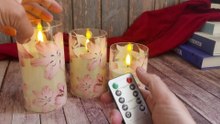 Elegant Lily LED Candles with Crystalline Prismatic Wick | Remote & Timer Controlled Decor