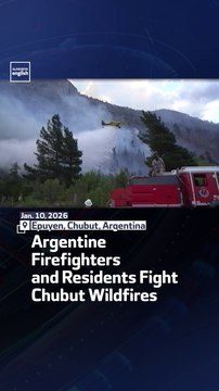 Argentine Firefighters And Residents Fight Chubut Wildfires