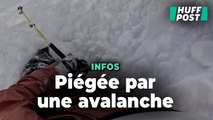 Cette skieuse a déclenché une avalanche et filme sa chute sur plusieurs mètres
