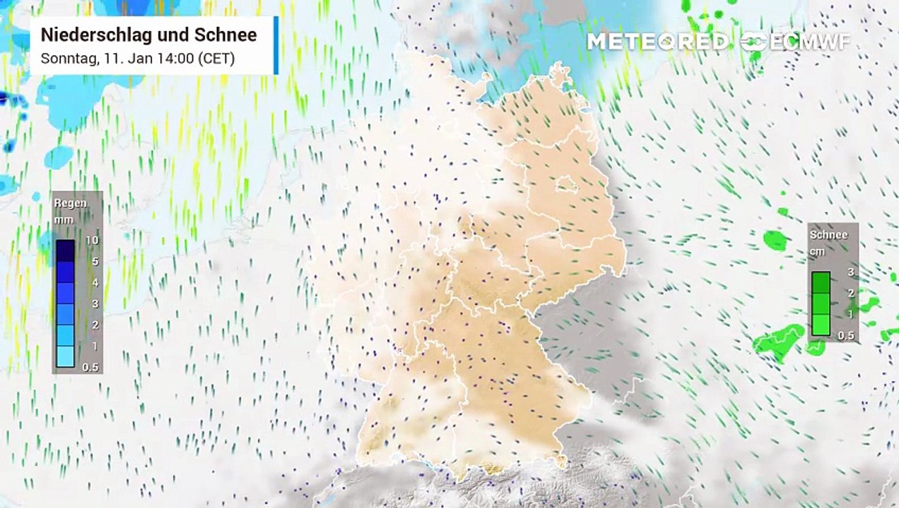 Hier rollt die Unwetterfront auf Deutschland zu!