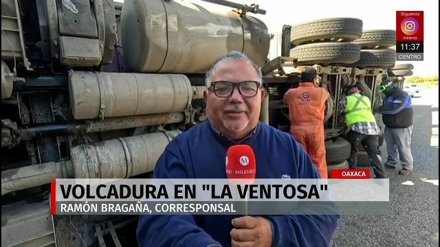 Volcadura en La Ventosa, Oaxaca, por fuertes vientos del frente frío