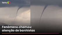 Tromba d´água se forma durante temporal e assusta moradores em Santa Catarina