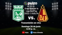 Deportes Tolima vs. Atlético Nacional: narración en vivo | Pulzo