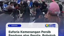 Persib Bandung Menang, Bobotoh Rayakan di Jembatan Pasupati dengan Flare dan Bendera Biru-Putih